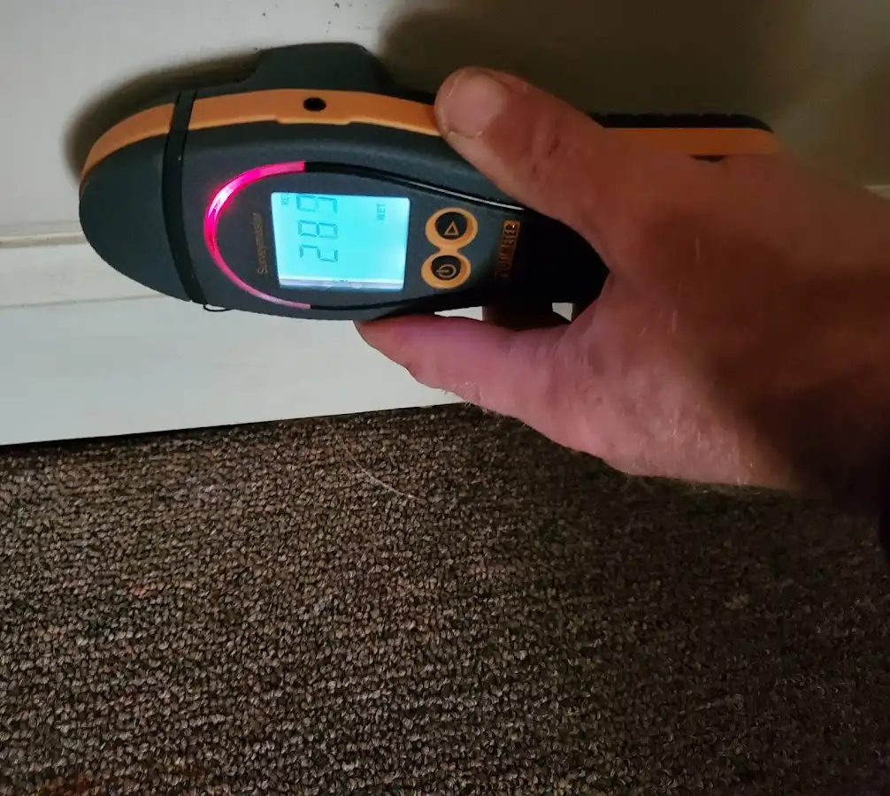 Moisture detection at baseboard during Sewage Cleanup & Sanitation in Shaker Heights